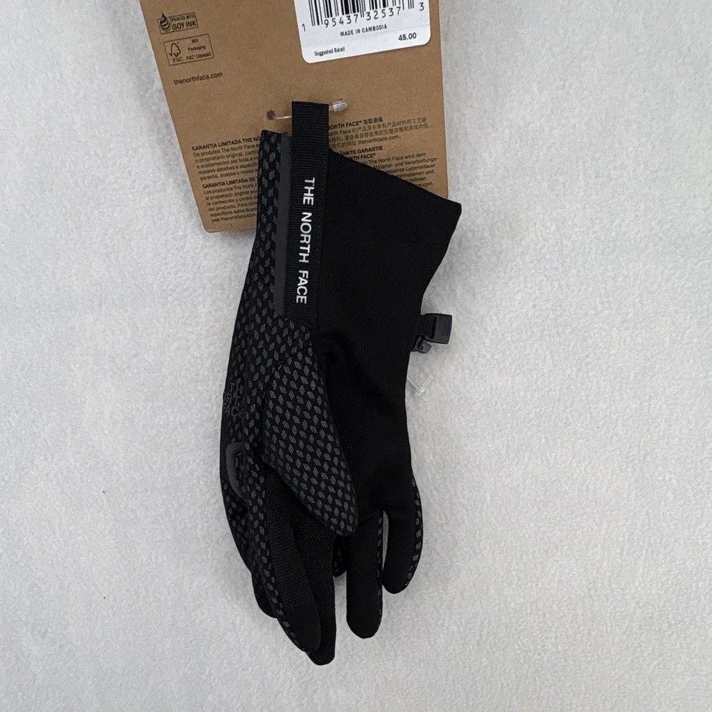The North Face WindWall Closefit Tricot Windproof Gloves Women's XS Black/Gray